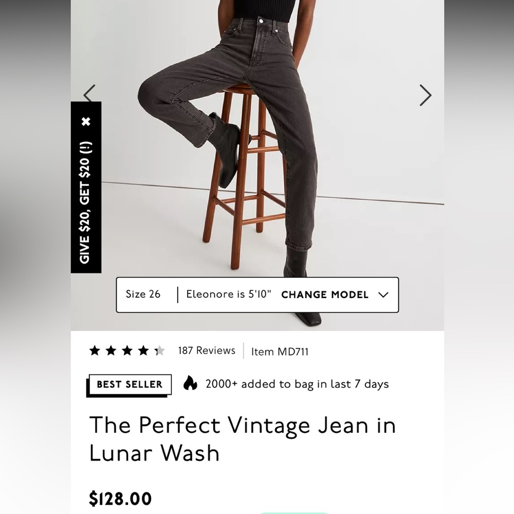 Madewell The Perfect Vintage Jean in Lunar Wash